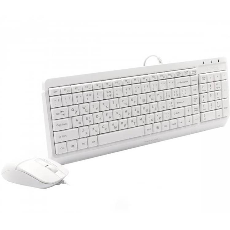 Комплект A4TECH F1512 White USB Комплектація клавіатура+миша