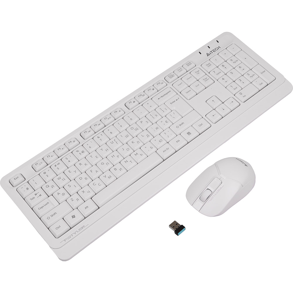 Комплект A4TECH Fstyler FG1012 White Комплектація клавіатура+миша