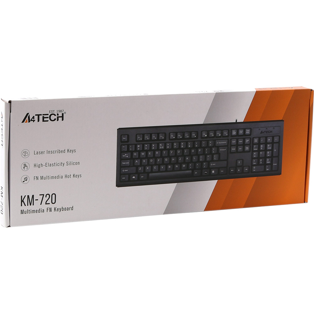 Клавіатура A4 TECH KM-720 Black, USB Конструкція мембранна