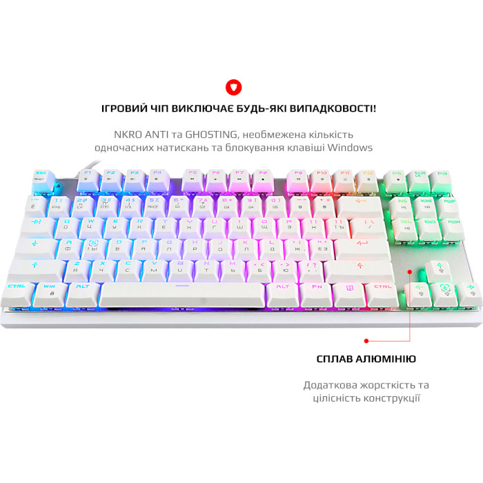 Клавиатура MOTOSPEED K82 Hot-Swap Outemu Blue White USB (mtk82whsb) Комплектация клавиатура