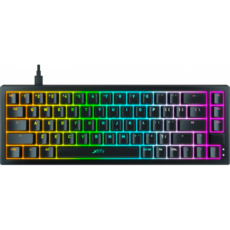 Клавіатура Xtrfy K5 68 keys Kailh Red Hot-Swap RGB USB Black (K5-RGB-CPT-BLACK-R-UKR)