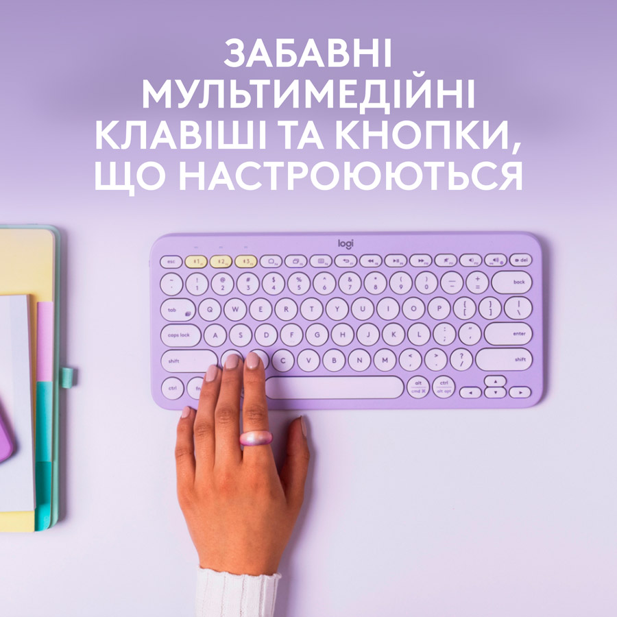 Клавіатура LOGITECH K380 MULTI-DEVICE RUS Lavender Lemonade (920-011164) Комплектація клавіатура