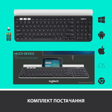 Клавіатура LOGITECH K780 Multi-Device Wireless US Dark Grey/Spackled White (920-008042)