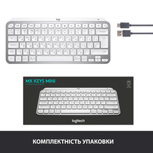 Клавіатура LOGITECH MX Keys Mini Minimalist Wireless US Pale Grey (920-010499)