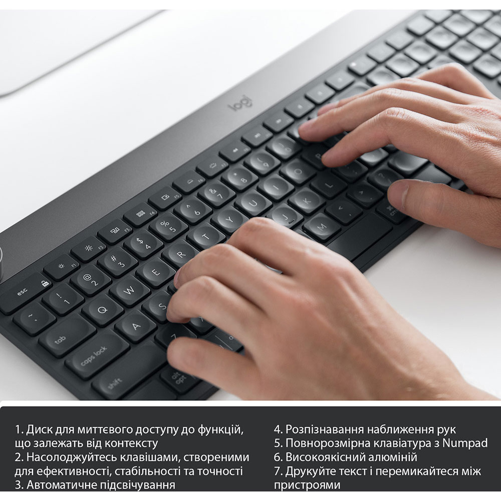 Внешний вид Клавиатура LOGITECH CRAFT Wireless US (920-008504)