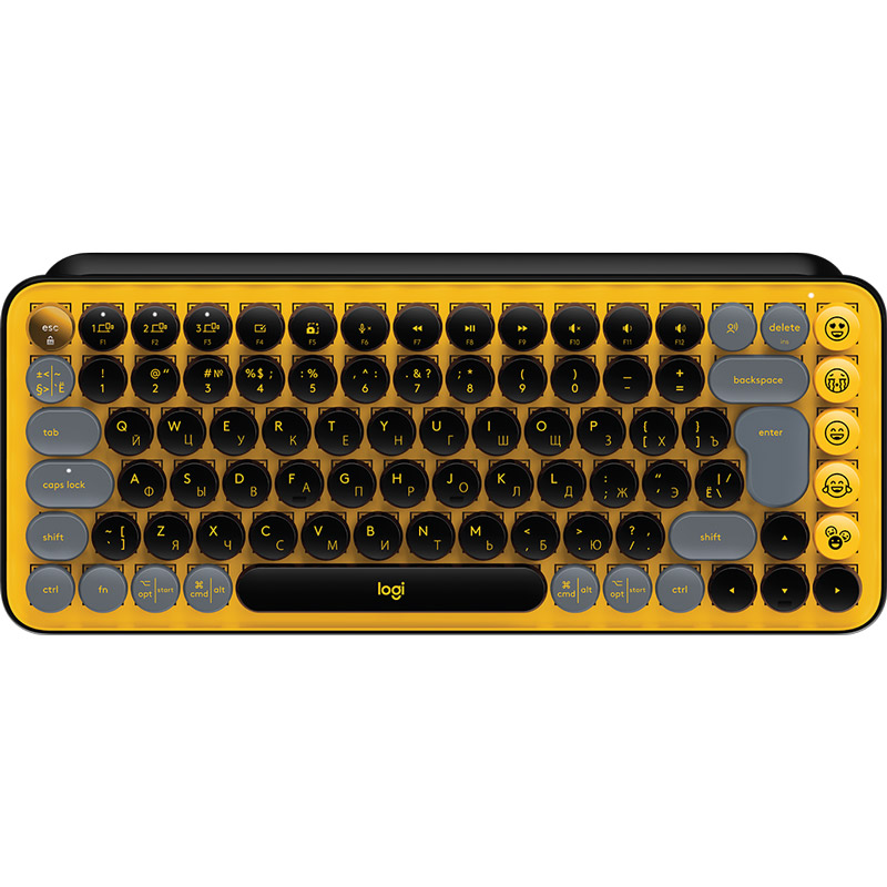 Клавиатура LOGITECH POP Keys Wireless With Emoji Keys US Black-Yellow (920-010735) Клавиатура LOGITECH POP Keys Wireless With Emoji Keys US Black-Yellow (920-010735)