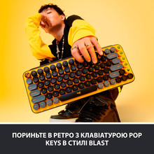 Клавиатура LOGITECH POP Keys Wireless With Emoji Keys US Black-Yellow (920-010735)