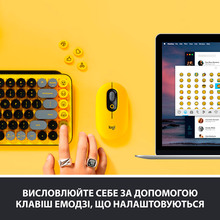 Клавиатура LOGITECH POP Keys Wireless With Emoji Keys US Black-Yellow (920-010735)