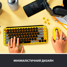 Клавиатура LOGITECH POP Keys Wireless With Emoji Keys US Black-Yellow (920-010735)