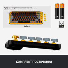 Клавиатура LOGITECH POP Keys Wireless With Emoji Keys US Black-Yellow (920-010735)