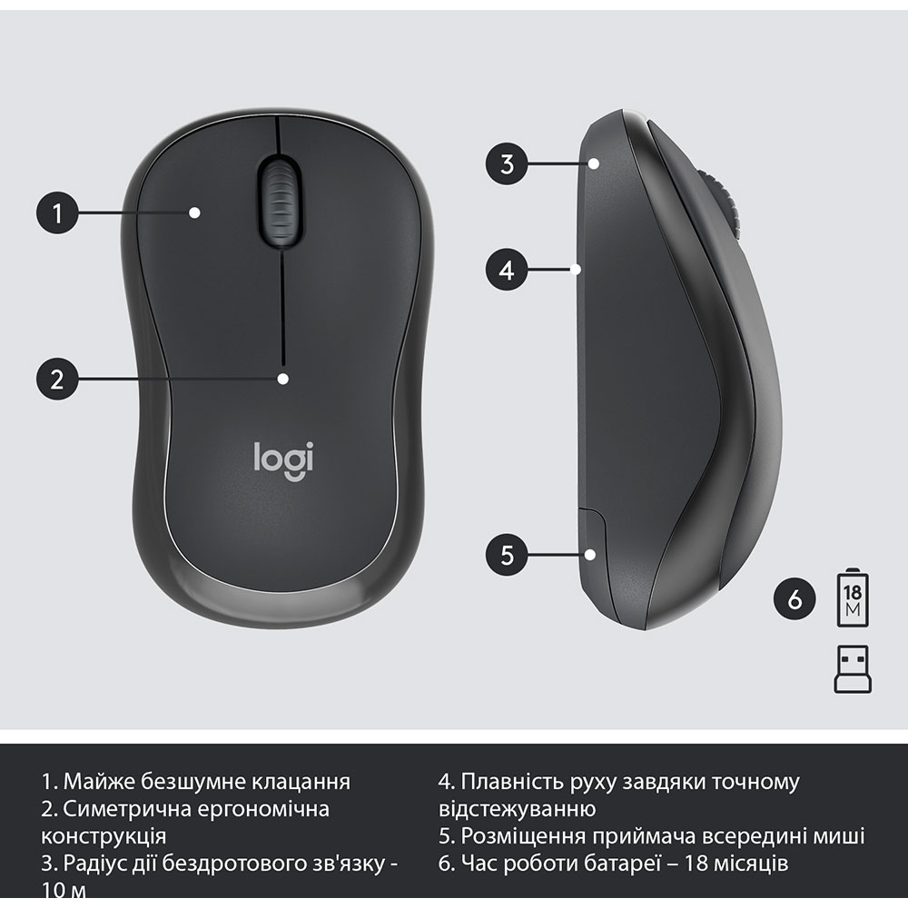 Замовити Комплект LOGITECH MK295 Graphite (920-009800)