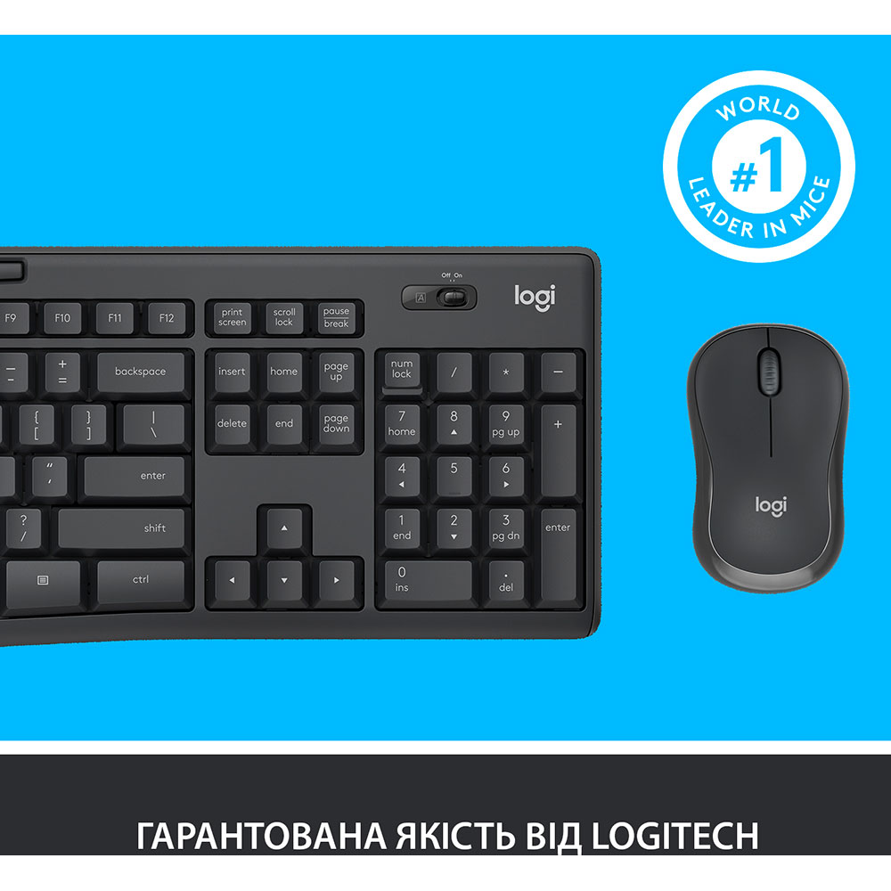 Зовнішній вигляд Комплект LOGITECH MK295 Graphite (920-009800)