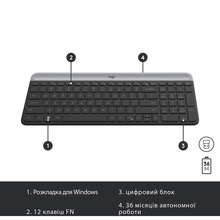 Комплект LOGITECH MK470 Slim Wireless Combo UA Graphite (920-009204)