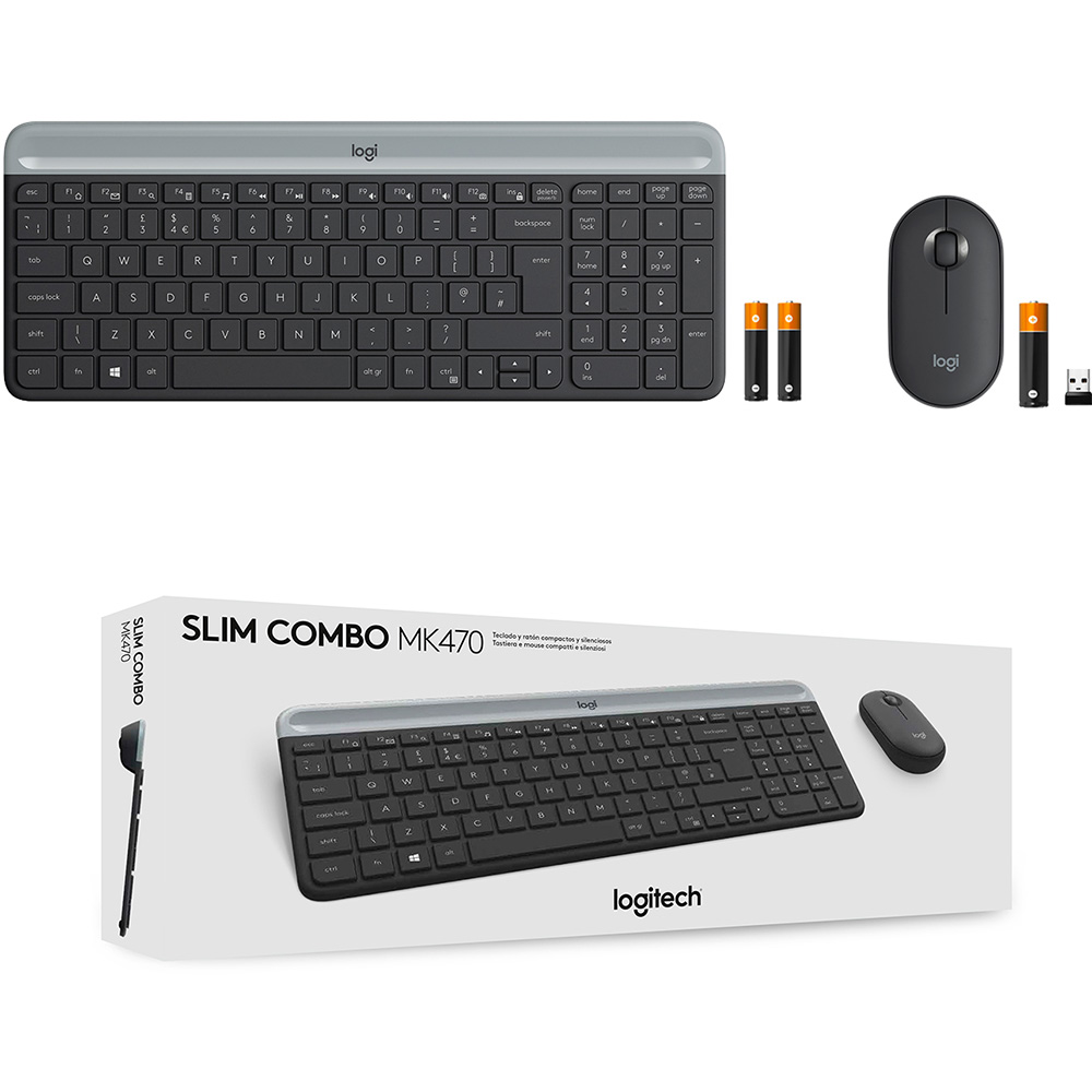 Изображение Комплект LOGITECH MK470 Slim Wireless Combo UA Graphite (920-009204)