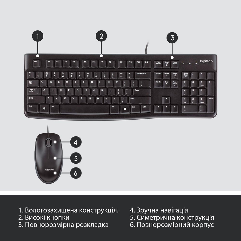 Внешний вид Комплект Logitech MK120 US (920-002563)