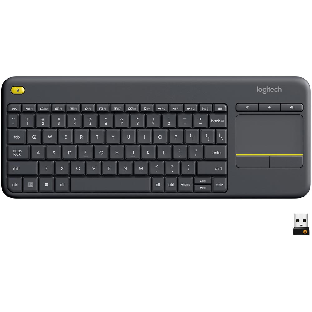 Клавиатура Logitech Touch K400 Plus Wireless US Black (920-007145) Клавиатура Logitech Touch K400 Plus Wireless US Black (920-007145)