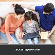 Клавиатура Logitech Touch K400 Plus Wireless US Black (920-007145)