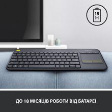 Клавиатура Logitech Touch K400 Plus Wireless US Black (920-007145)