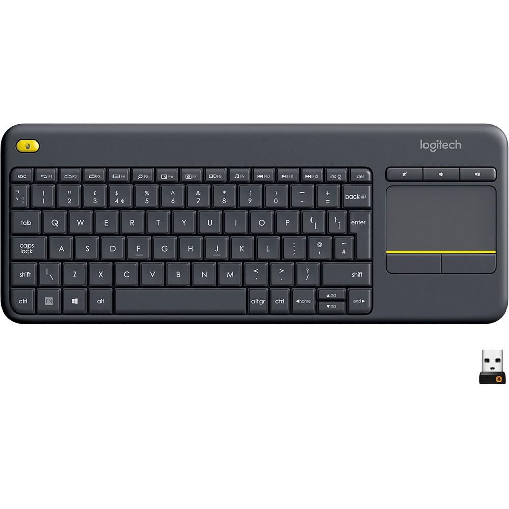 Клавиатура Logitech Touch K400 Plus Wireless US Black (920-007145)