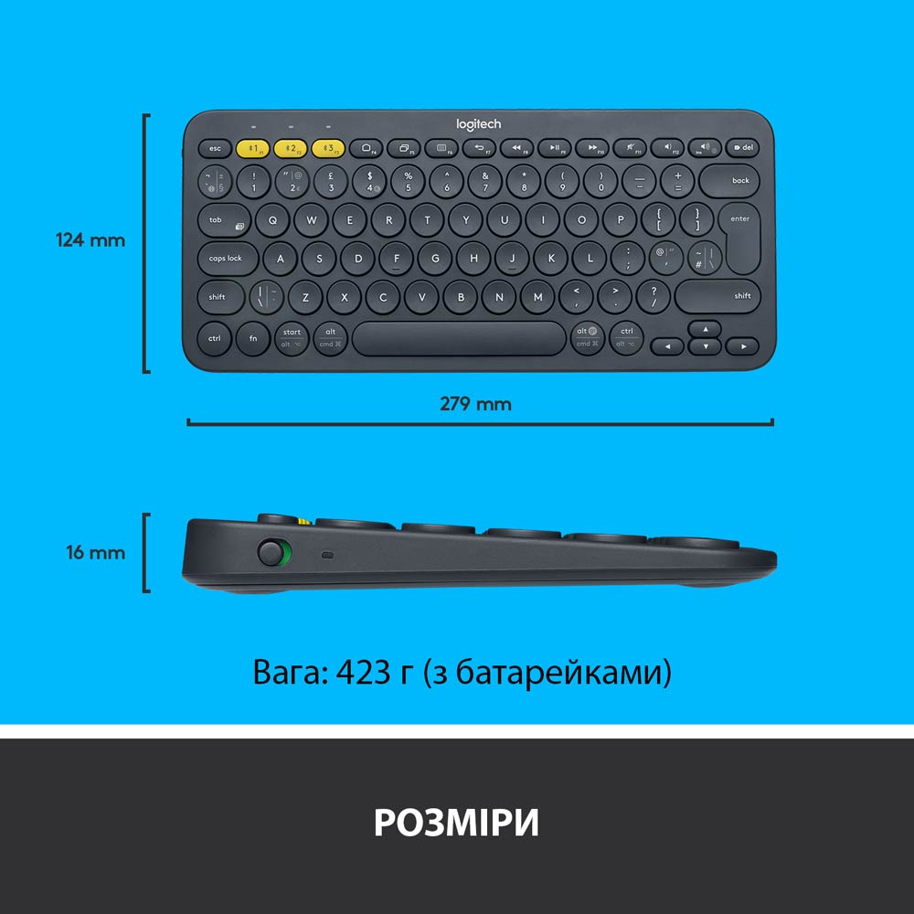 Заказать Клавиатура Logitech K380 Multi-Device Bluetooth US Dark Grey (920-007582)