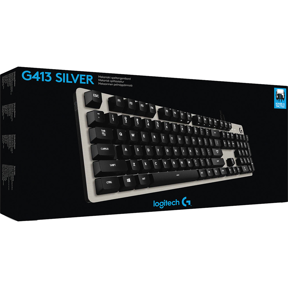 Внешний вид Клавиатура LOGITECH G413 Gaming US Silver (920-008476)