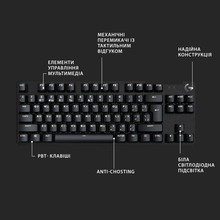 Клавіатура LOGITECH G413 TKL SE Gaming US Black (920-010446)