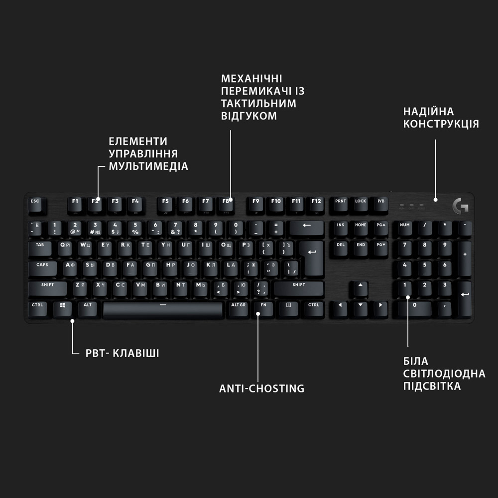 Фото Клавиатура LOGITECH G413 SE Gaming US Black (920-010437)
