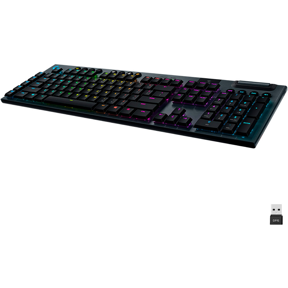 Изображение Клавиатура LOGITECH G915 LIGHTSPEED Wireless Gaming Tactile US Carbon (920-008910)