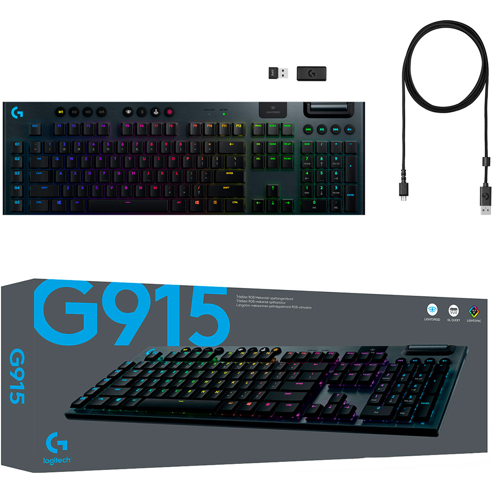 Покупка Клавіатура LOGITECH G915 LIGHTSPEED Wireless Gaming Tactile US Carbon (920-008910)