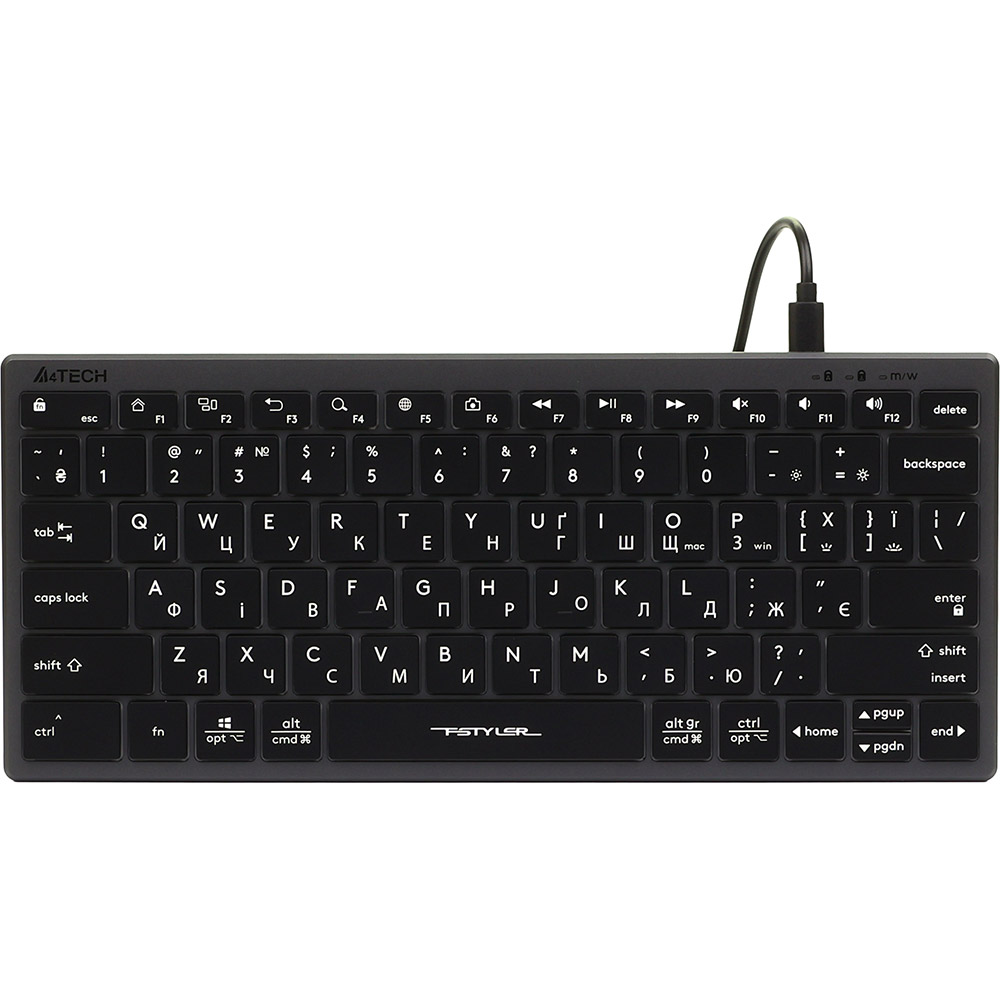 Клавіатура A4TECH FX61 USB Grey Конструкція ножична