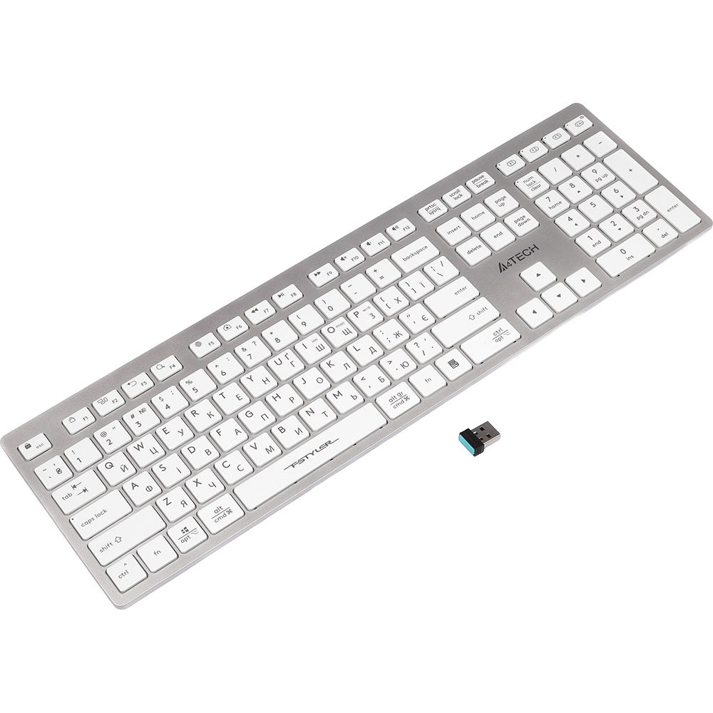 Клавіатура A4TECH FBX50C White Клавіатура A4TECH FBX50C White Підключення бездротове