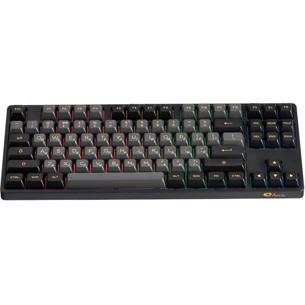 Клавіатура AKKO 5087B Plus Black & Gold CS Silver Switches RGB (6925758620291) Клас ігрова