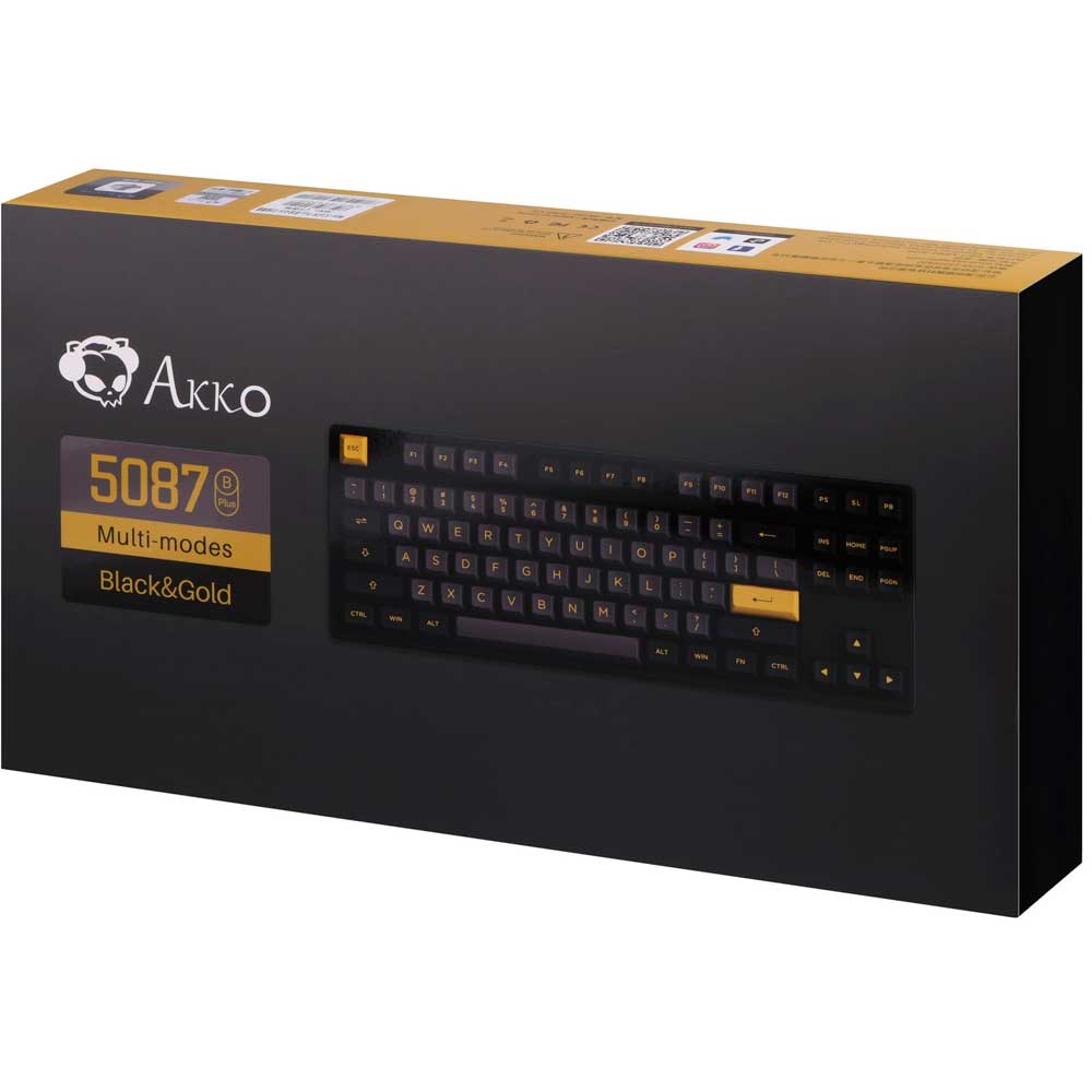 Покупка Клавіатура AKKO 5087B Plus Black & Gold CS Silver Switches RGB (6925758620291)