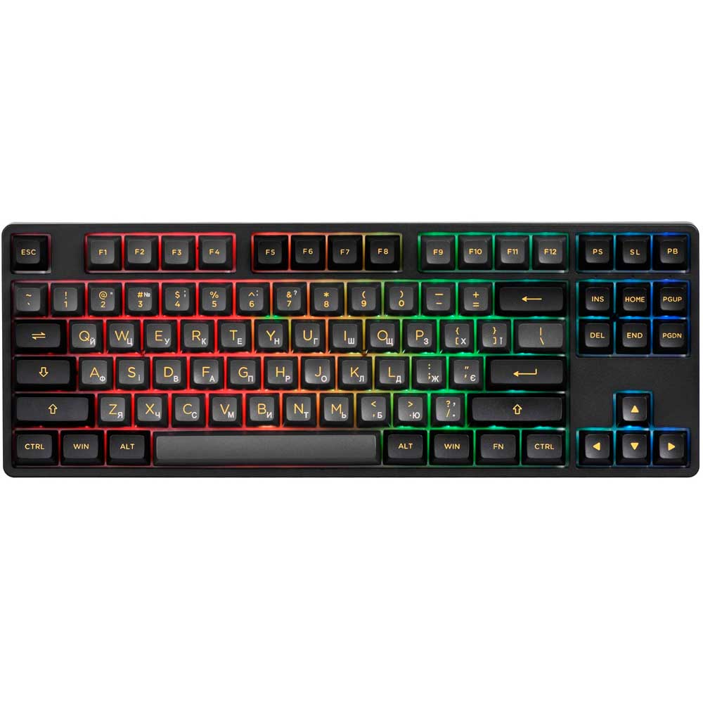 Клавіатура AKKO 5087B Plus Black & Gold CS Silver Switches RGB (6925758620291)