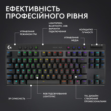 Клавіатура LOGITECH G Pro X TKL Lightspeed Gaming Black (L920-012136)