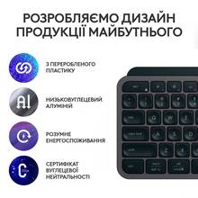 Клавиатура LOGITECH MX Keys S Wireless Ukr Graphite (L920-011593)
