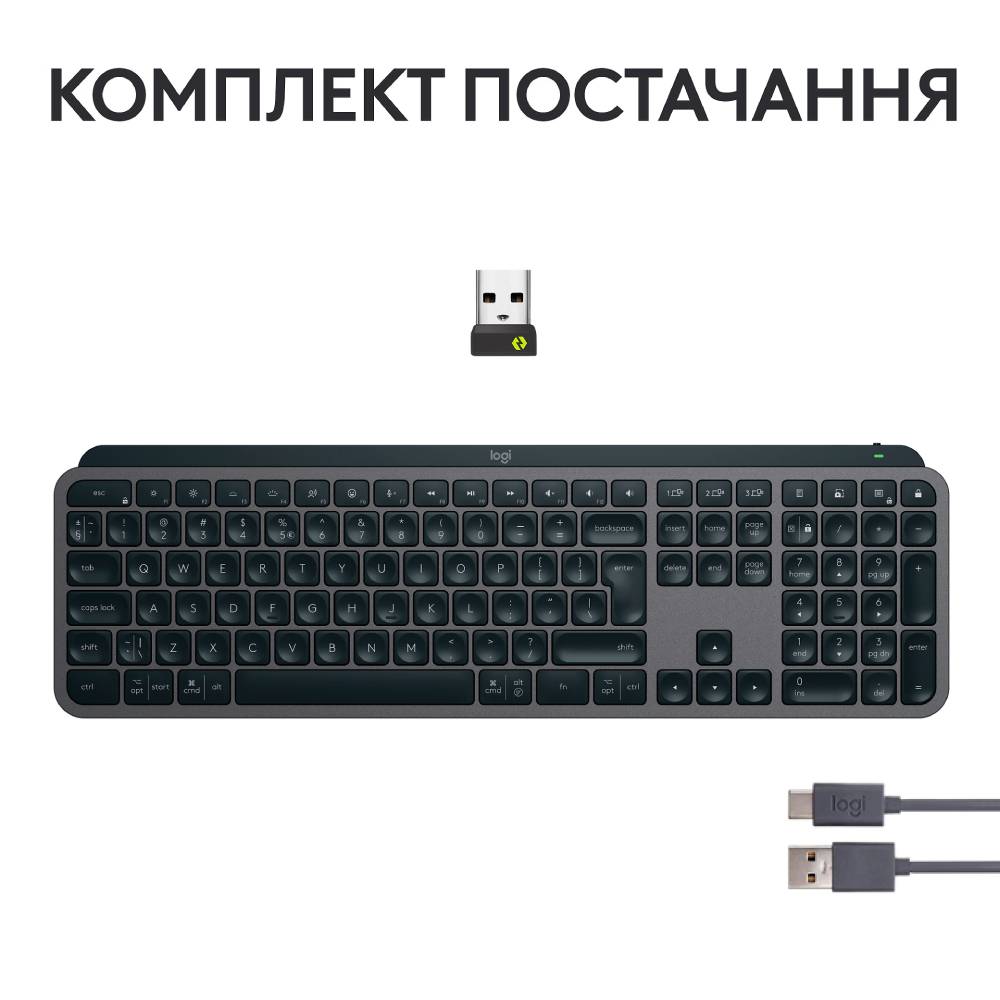 Покупка Клавиатура LOGITECH MX Keys S Wireless Ukr Graphite (L920-011593)