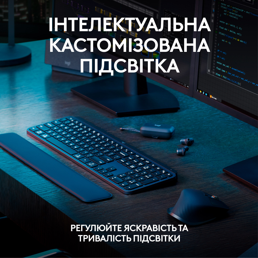 Комплект LOGITECH MX Keys S Combo Wireless Graphite (L920-011614) Подключение беспроводное