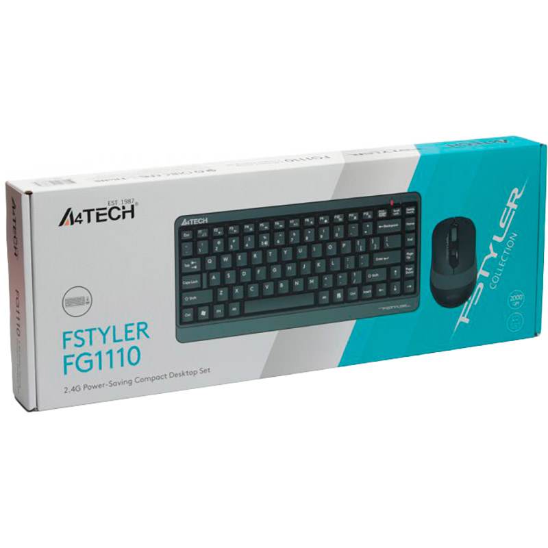 Комплект A4TECH Fstyler FG1110 Grey Конструкція мембранна
