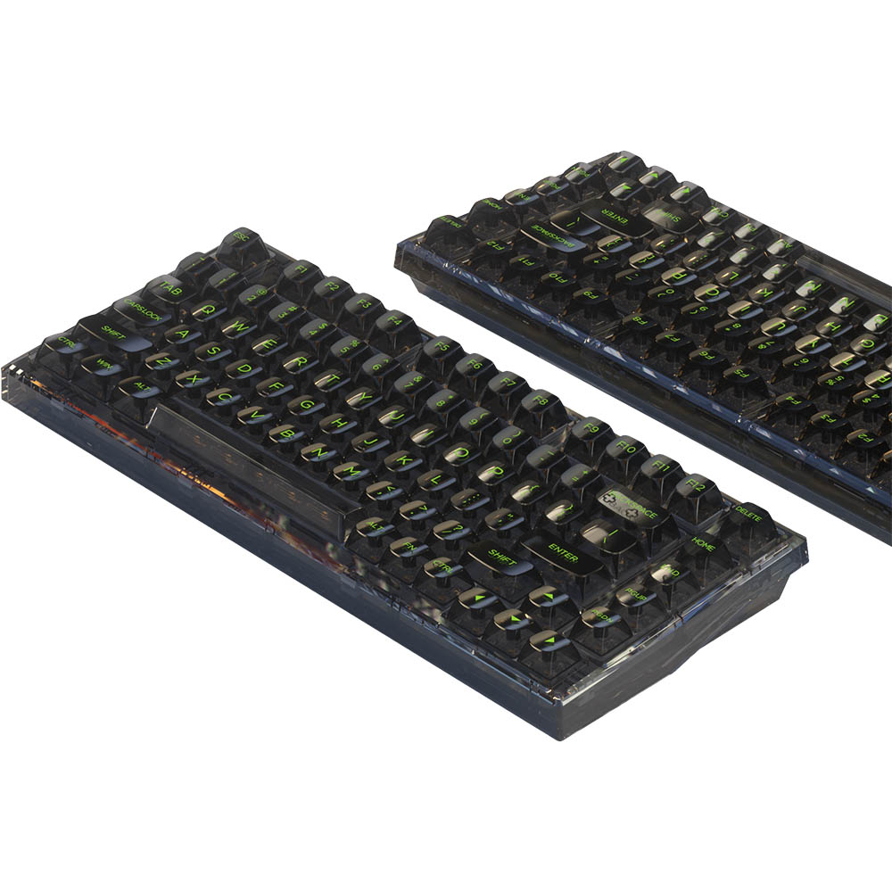 Клавиатура FL ESPORTS Q75 SAM Black Transparent Body Dark Ice keycap Kailh MX Cool Mint WL Three-Mode (Q75SAM-5774) Комплектация клавиатура