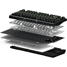 Клавиатура FL ESPORTS Q75 SAM Black Transparent Body Dark Ice keycap Kailh MX Cool Mint WL Three-Mode (Q75SAM-5774)