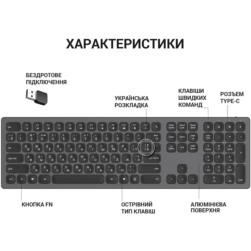 Покупка Клавіатура OFFICEPRO SK1550B