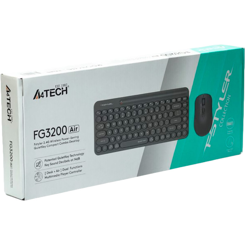 Зовнішній вигляд Комплект A4TECH Fstyler FG3200 Air Grey