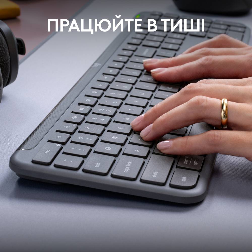 Зовнішній вигляд Клавіатура LOGITECH Signature Slim Wireless K950 Graphite (920-012465)