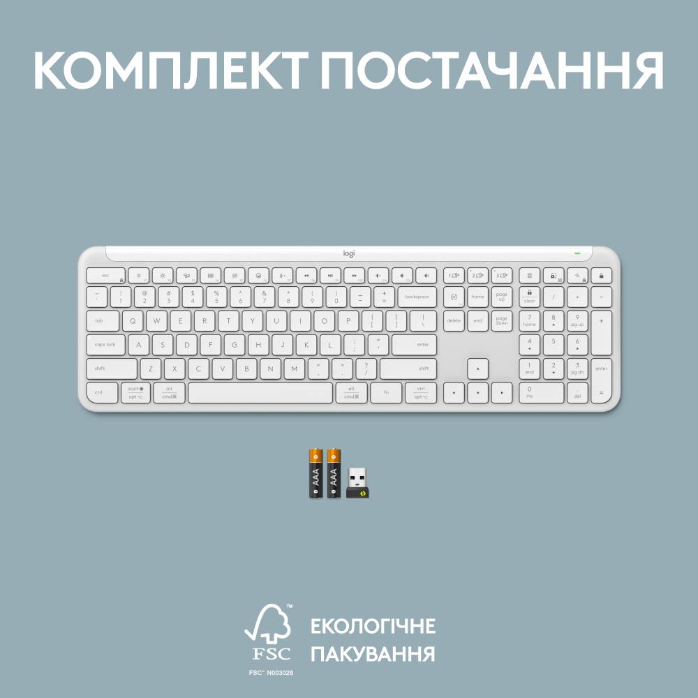 Клавиатура LOGITECH Signature Slim Wireless K950 Off White (920-012466) Класс стандартная