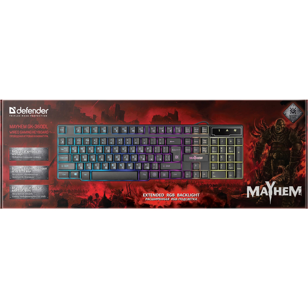 Фото Клавиатура DEFENDER Mayhem GK-360DL RGB (45362)