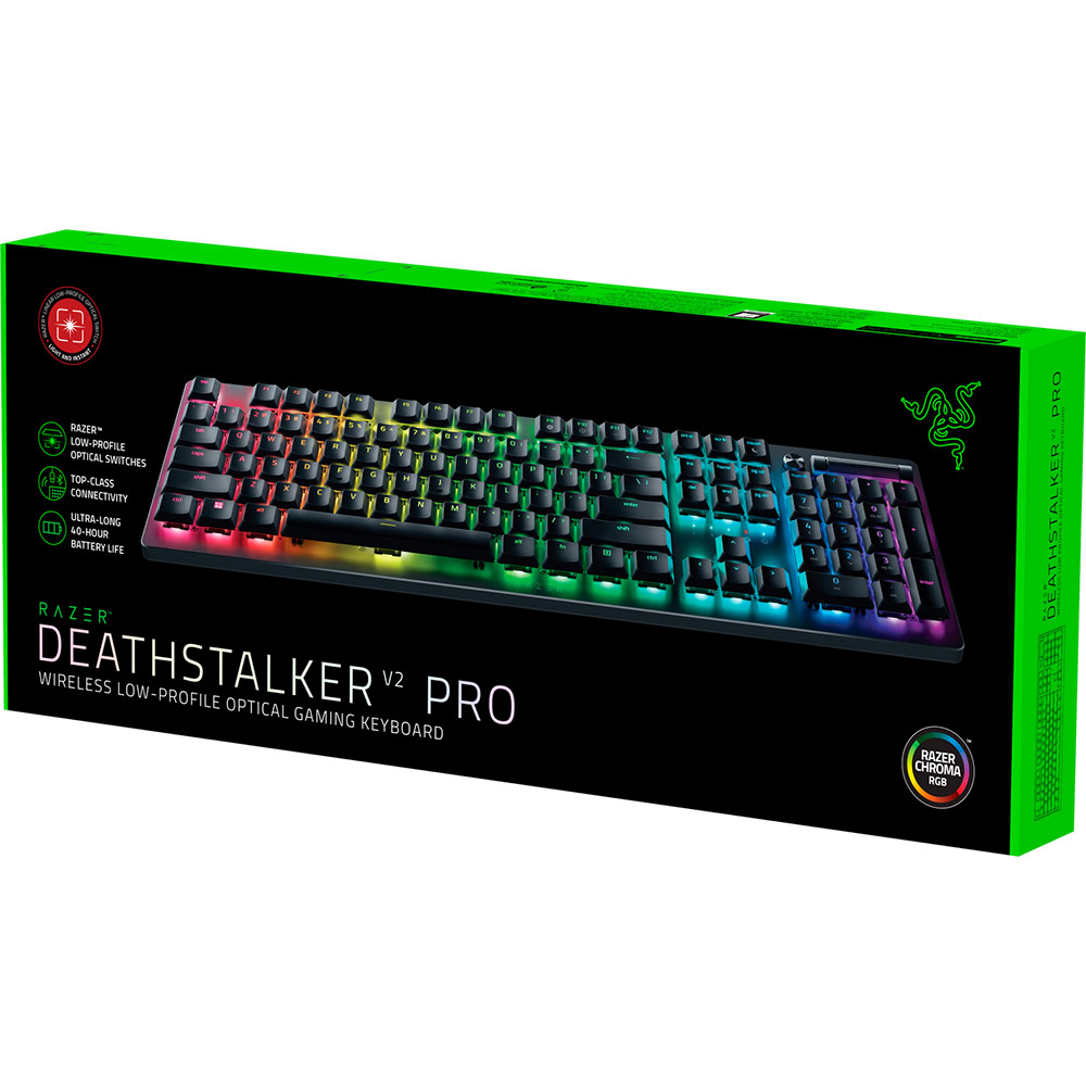 Фото Клавиатура RAZER DeathStalker V2 Pro Wireless Red Switch RU (RZ03-04360800-R3M1)