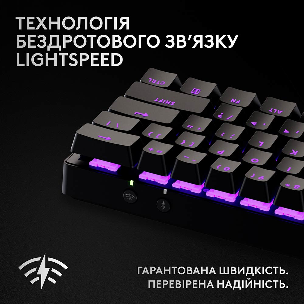 Клавиатура LOGITECH G Pro X 60 Lightspeed Wireless/Bluetooth Black (920-011911) Класс игровая