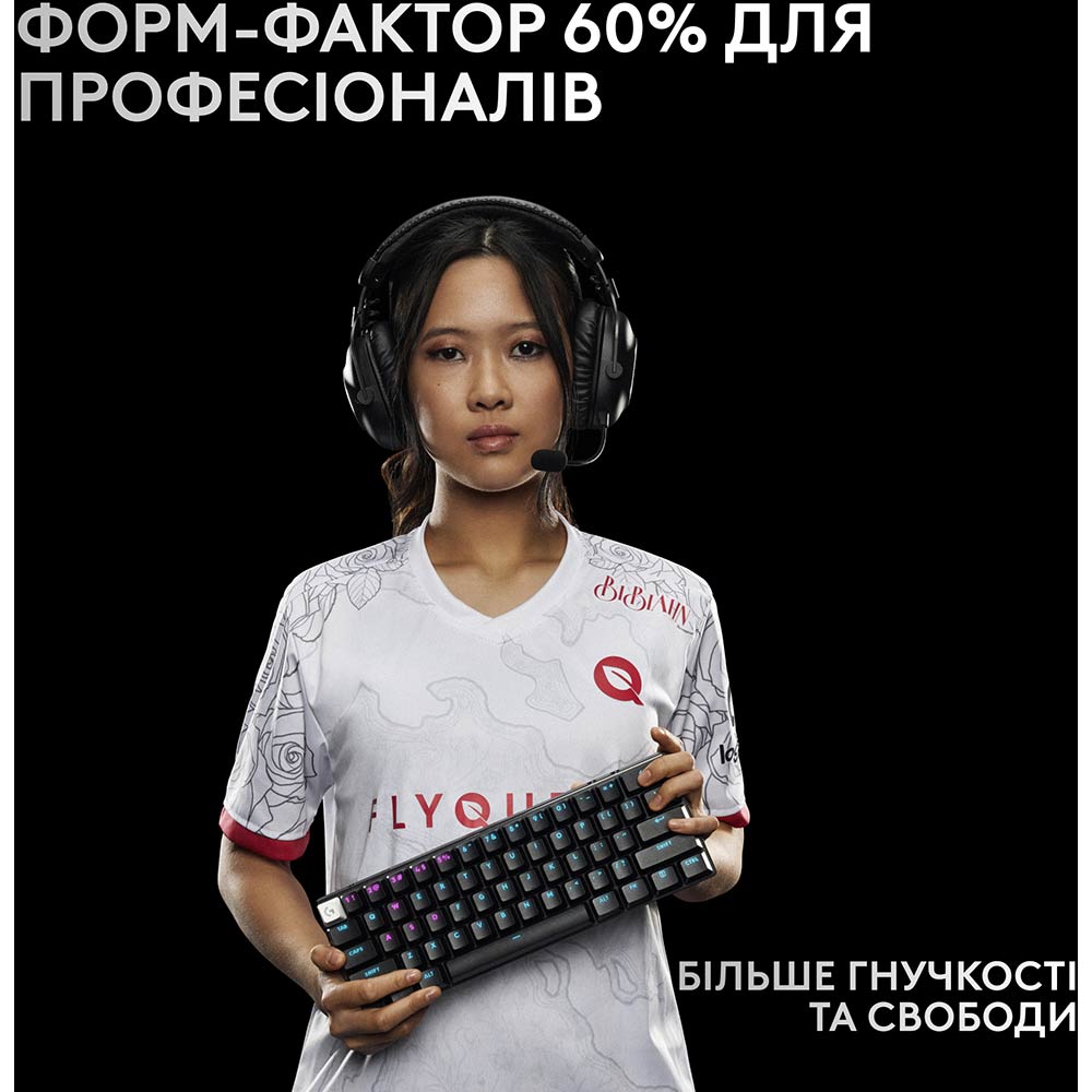 Внешний вид Клавиатура LOGITECH G Pro X 60 Lightspeed Wireless/Bluetooth Black (920-011911)