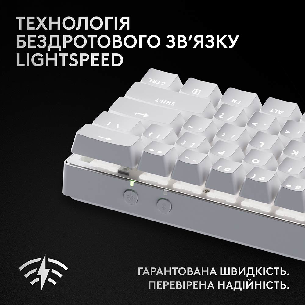 Клавиатура LOGITECH G Pro X 60 Lightspeed Wireless/Bluetooth White (920-011930) Класс игровая